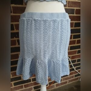 Freshman  Blue A-Line Knit Skirt